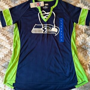NFL Navy and Lime Women's Jersey